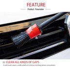 5 Pcs Car Detailing Brush Cleaning Natural Boar Hair Brushes Auto Detail Tools Products Wheels Dashboard