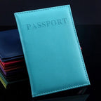 Artificial Leather Travel Passport Cover — black