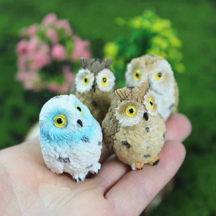 4 PCS/Set Mini Simulation Owl Gardening Decorative Animal Ornaments — Animal Ornaments