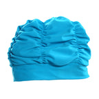 Women Earmuffs Pleated Cloth Swimming Cap