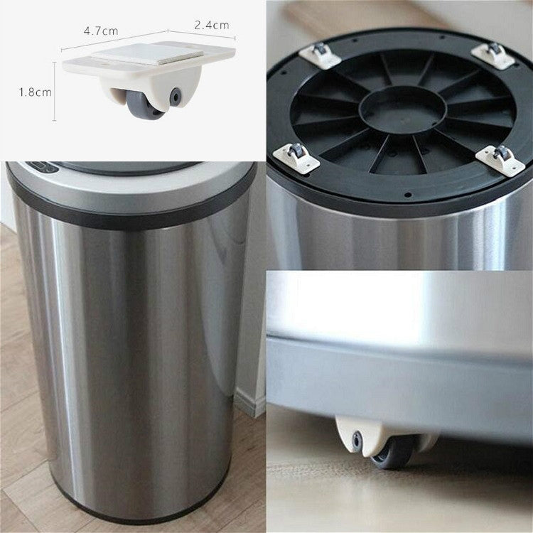 4 PCS Storage Box Pulley Storage Box Roller Trash Pulley Adhesive Wheels — view 4