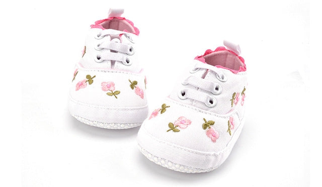 Baby Girl Shoes Lace Floral Embroidered Soft Shoes Walking Toddler Kids Shoes