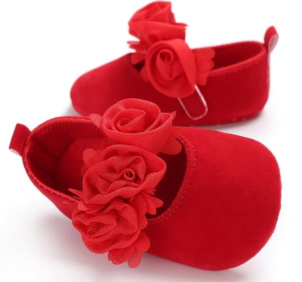 Lovely Flower Baby Girl Newborn Crib Shoes Soft Prewalker Anti-slip Baby Shoes