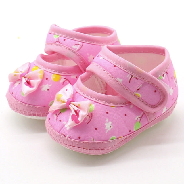 Baby Infant Shoes Girls Dot Lace Soft Sole Prewalker Warm Casual Flats Shoes