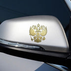 10 PCS PITREW Coat of Arms of Russia Emblem Nickel Metal Car Stickers Decals(Gold)