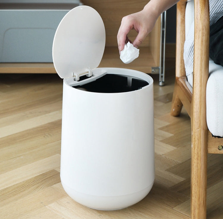 Household Plastic Push-type Spring-Cover Garbage Storage Bucket