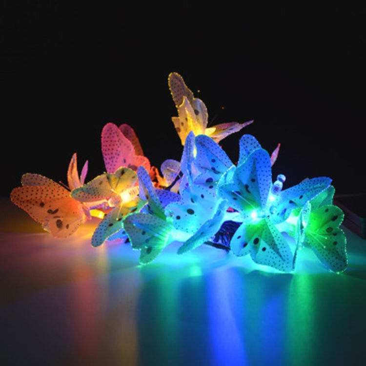 Solar Powered Butterfly Fiber Optic Fairy String Waterproof Christmas Outdoor Garden Holiday Lights