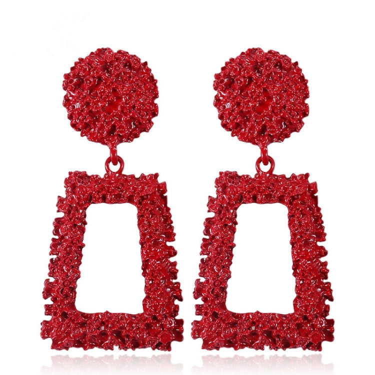 Exaggerated Scrub Geometric Earrings Trapezoidal Long Metal Earrings — view 8
