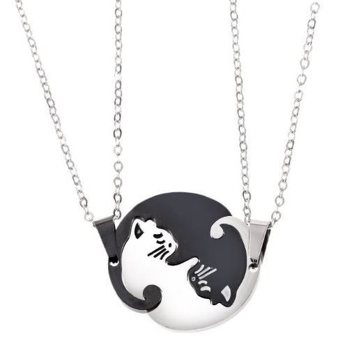 Couples Jewelry Necklaces Titanium Steel Animal Cat Pendants Necklace