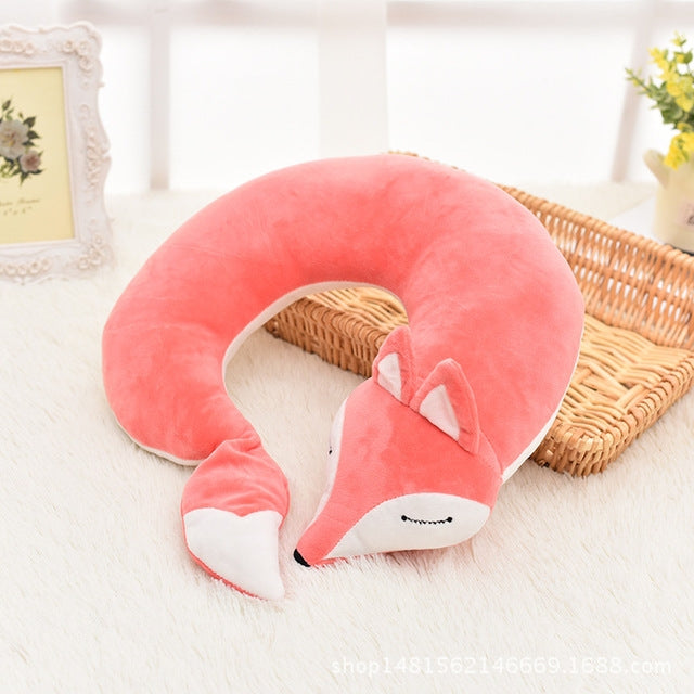Lovely Fox Animal Cotton Plush U Shape Neck Pillow for Travel Car Plane Travel — view 10