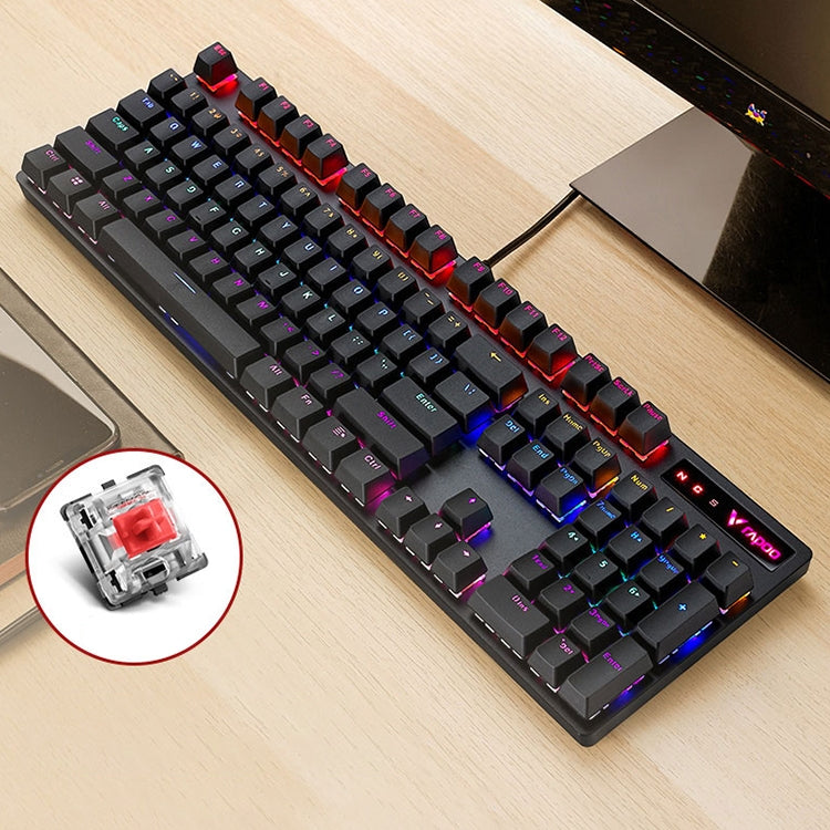 Rapoo V500 PRO Mixed Light 104 Keys Desktop Laptop Computer Game Esports Office Home Typing Wired Mechanical Keyboard