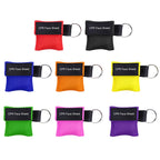 CPR Emergency Face Shield Mask Key Ring Breathing Mask — Black
