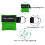 CPR Emergency Face Shield Mask Key Ring Breathing Mask — Blue