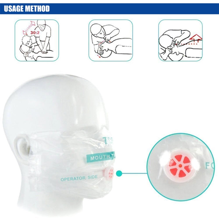 CPR Emergency Face Shield Mask Key Ring Breathing Mask — Green