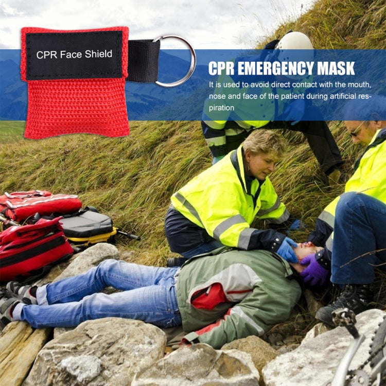 CPR Emergency Face Shield Mask Key Ring Breathing Mask — Pink