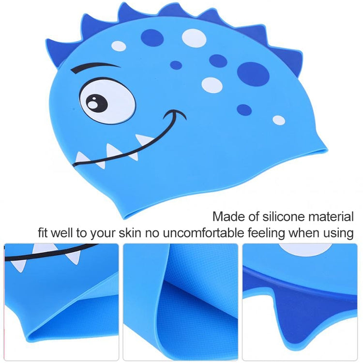 Children Cartoon Dinosaur Comfortable Silicone Swimming Cap