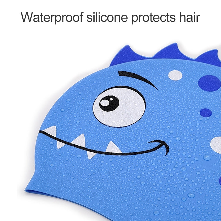 Children Cartoon Dinosaur Comfortable Silicone Swimming Cap