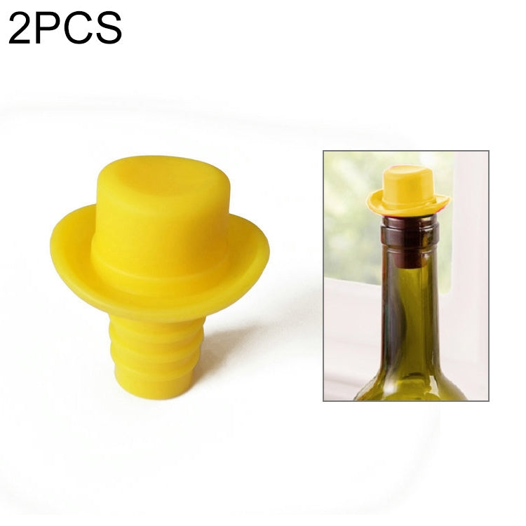 Silica Gel Top Hat Fresh Wine Corks Cruet Red Wine Stopper — Yellow