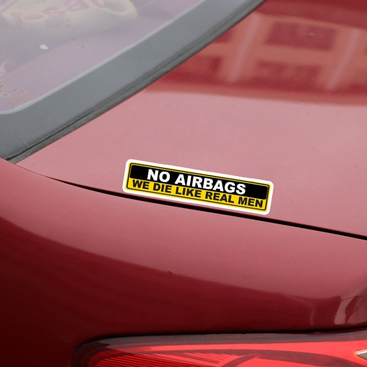 YJZT 2X Car Sticker Warning NO AIRBAGS WE DIE LIKE REAL MEN PVC Decal, 15cm x 3cm