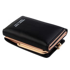 Short Wllet Lady Small Wallet Multi-Card Three Fold — Black