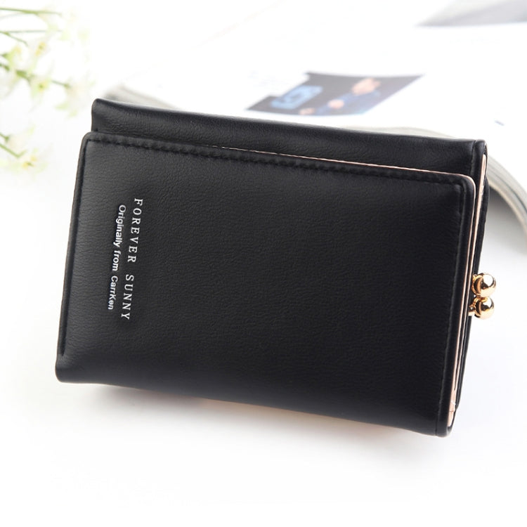 Short Wllet Lady Small Wallet Multi-Card Three Fold — Blue