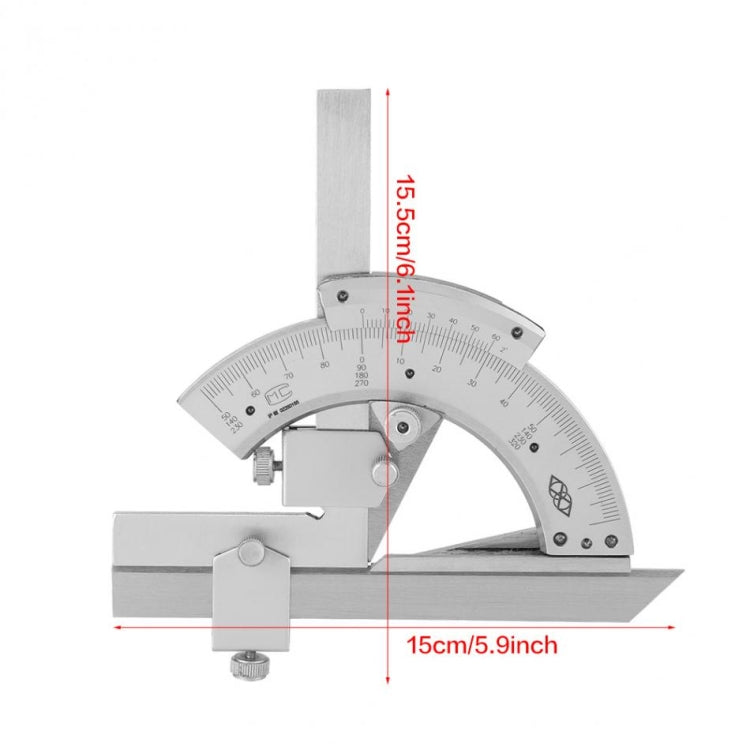High Carbon Steel Non-parallax Trimmer Protractor Angle Measuring Ruler — view 6