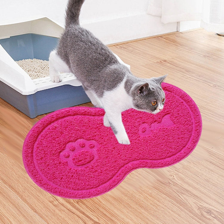 Lovely PVC Cat Litter Mat Eight-shaped Anti-skid Placemat Pet Supplies — view 8
