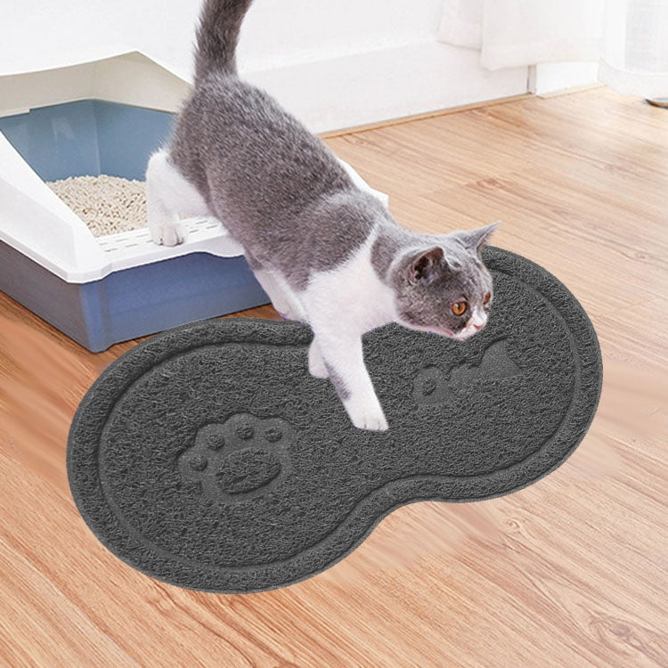 Lovely PVC Cat Litter Mat Eight-shaped Anti-skid Placemat Pet Supplies — view 9