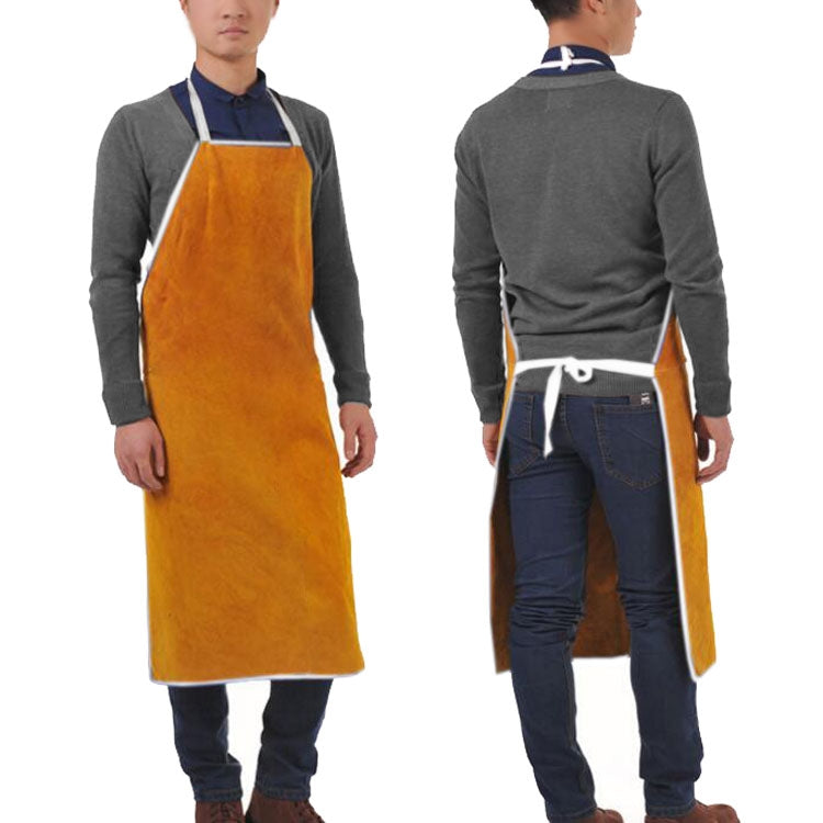 Full Leather Electric Welding Apron High Temperature Fireproof Star Splash Protective Clothing — view 8