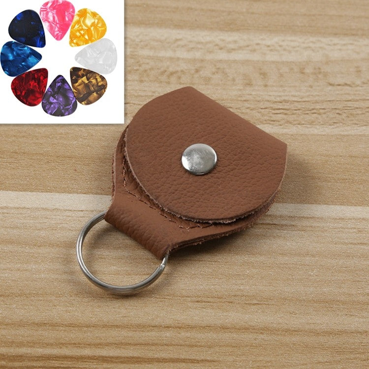 10 PCS Genuine Leather Guitar Pick Storage Bag with Key Ring — view 6