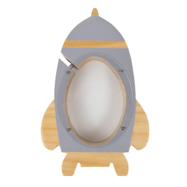 Nordic Wood Rocket Money Box Toys Living Room Decoration Piggy Bank — view 8