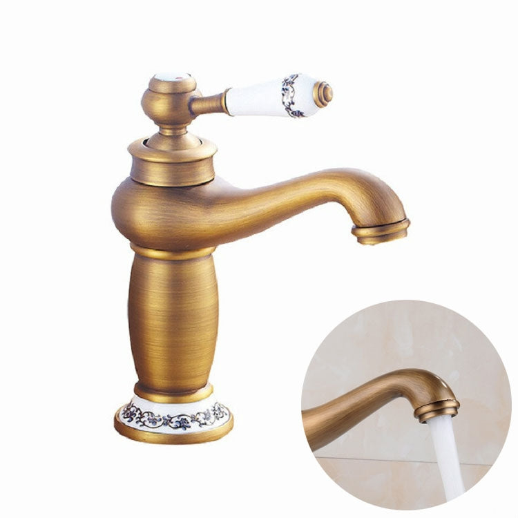 Copper Antique Hot Cold Double Blue White Porcelain Faucet — view 12