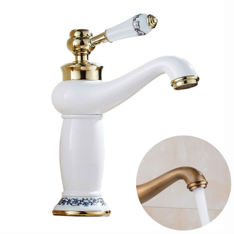 Copper Antique Hot Cold Double Blue White Porcelain Faucet — view 13