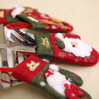 Christmas Decorations Restaurant Decorations Gift Bag Knife and Fork Set Gloves Style — Bear