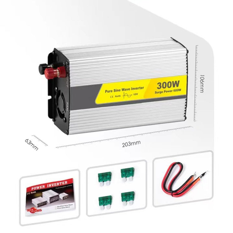 SUVPR DY-LG300S 300W DC 24V to AC 220V 50Hz Pure Sine Wave Car Power Inverter with Universal Power Socket