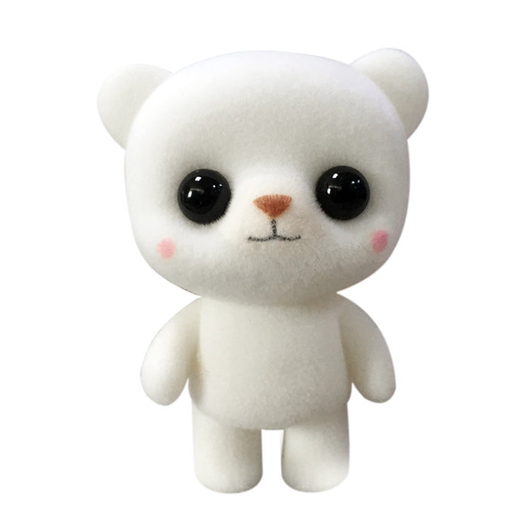 Little Cute PVC Flocking Animal Bear Dolls Creative Gift Kids Toy, Size: 5.5*3.8*6.3cm