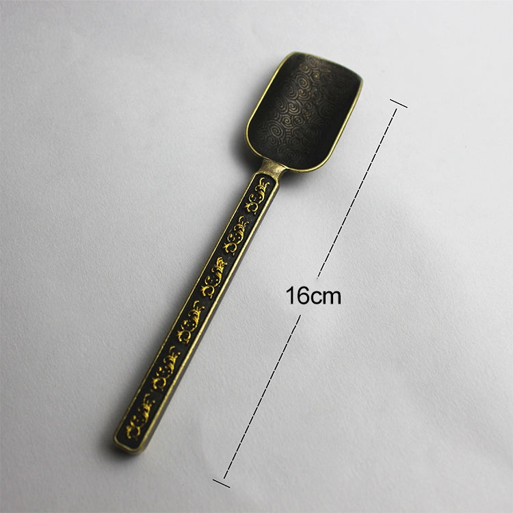 Copper-zinc Flower Pattern Tea Spoon Kungfu Teaism Accessories — view 3