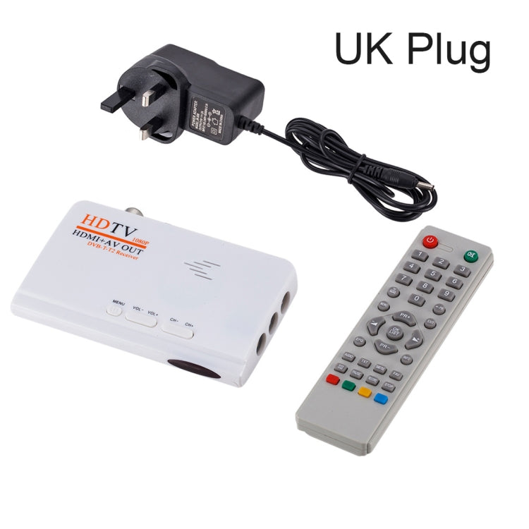 HDMI+AV OUT 1080P Digital Satellite Receiver HD TV DVB-T-T2 TV Box AV Tuner Combo Converter with Remote Control, Support MPEG4
