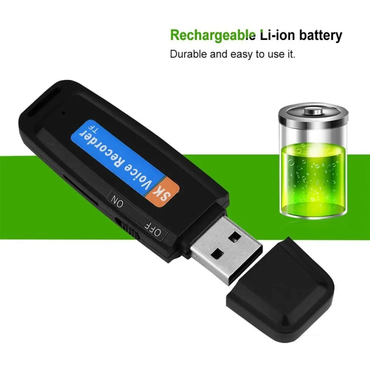 SK001 Rechargeable U-Disk Portable USB Voice Recorder, No Memory, No Memory — view 7