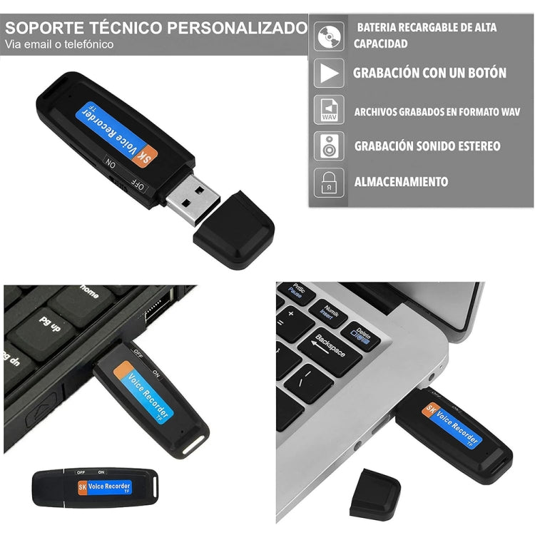 SK001 Rechargeable U-Disk Portable USB Voice Recorder, No Memory, No Memory — view 9