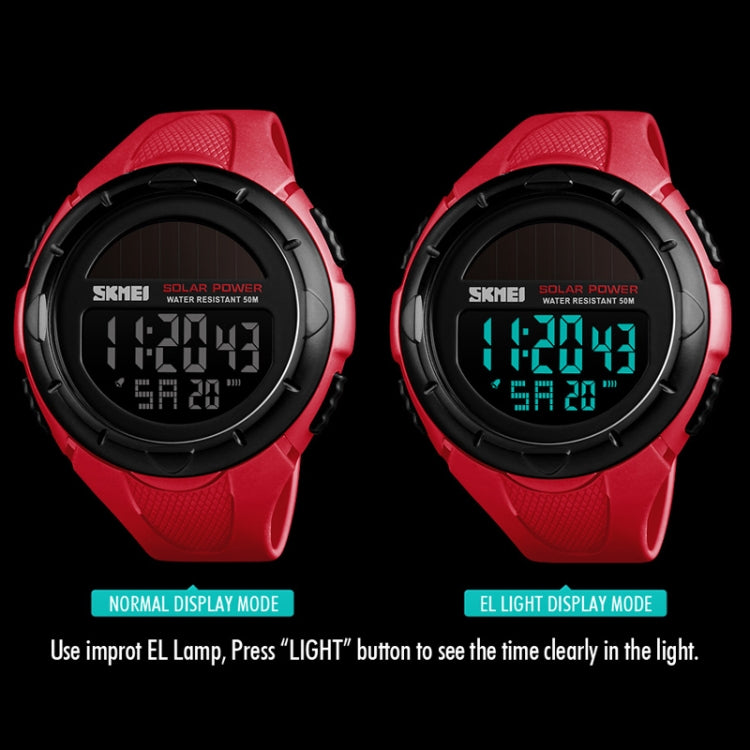 SKMEI 1405 Fashion Solar Power Outdoor Sports Watch Multifunctional 50m Waterproof Men Digital Watch