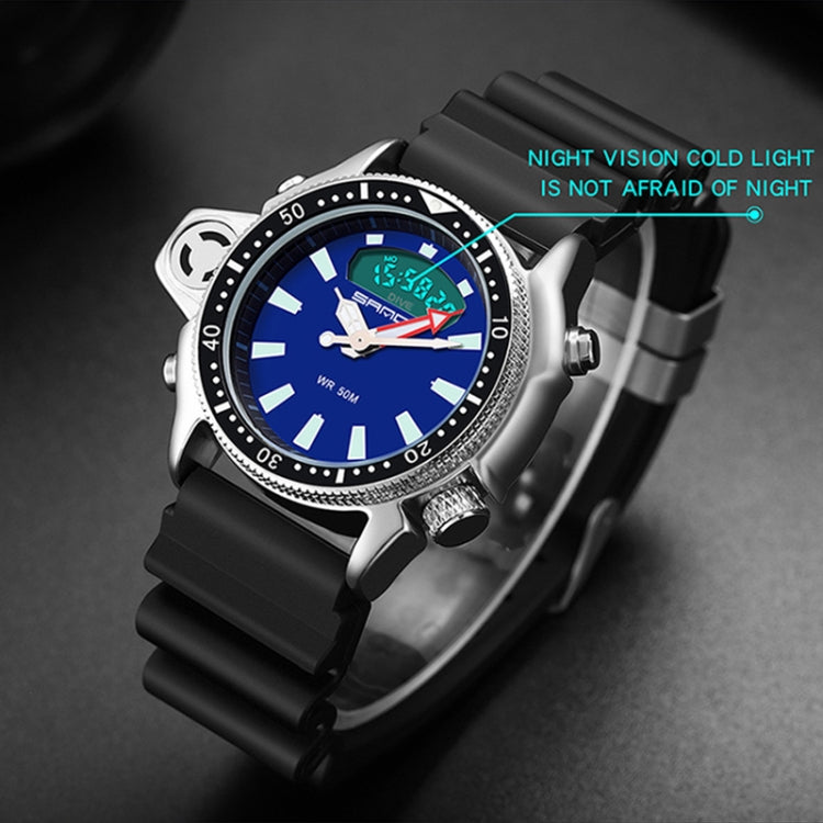 SANDA 3008 Multifunctional Men Outdoor Sports Noctilucent 50m Waterproof Digital Wrist Watch — view 9