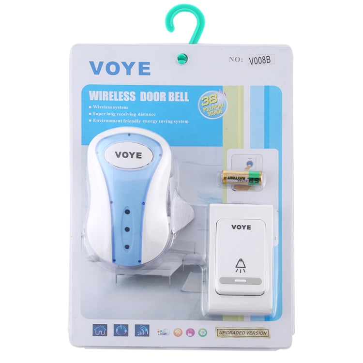 VOYE V008B Home Music Remote Control Wireless Doorbell with 38 Polyphony Sounds, US Plug — view 6