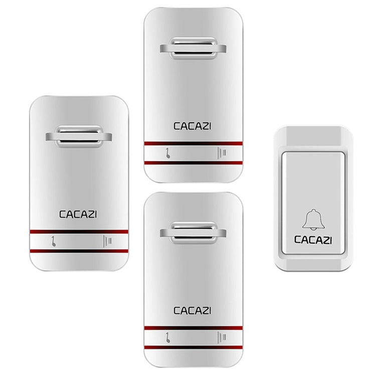CACAZI V027G One Button Three Receivers Self-Powered Wireless Home Kinetic Electronic Doorbell, UK Plug — 1 Button 3 Receivers