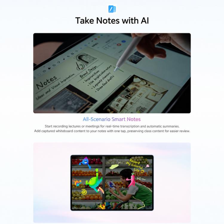 HUAWEI MatePad Air 12 inch 2026 WiFi, HarmonyOS 6.1 Hisilicon Kirin T93B, Not Support Google Play, 12GB+512GB