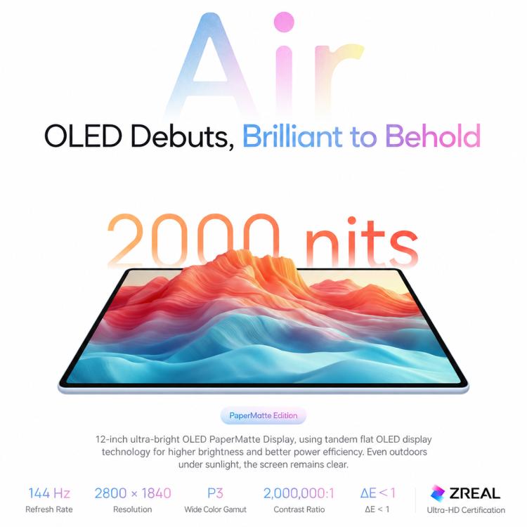 HUAWEI MatePad Air 12 inch 2026 Enjoy Edition, 12GB+512GB, HarmonyOS 6.1 Hisilicon Kirin T93C, Not Support Google Play