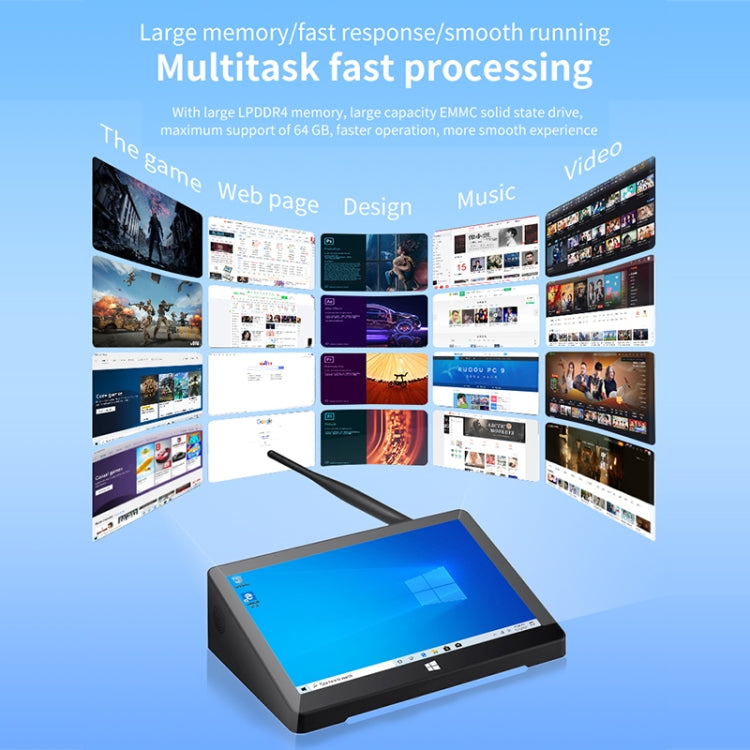 PiPo X9S All-in-One Mini PC, 9.0 inch, Windows 10 Intel Celeron J4105 Quad Core, US Plug, 4GB+64GB
