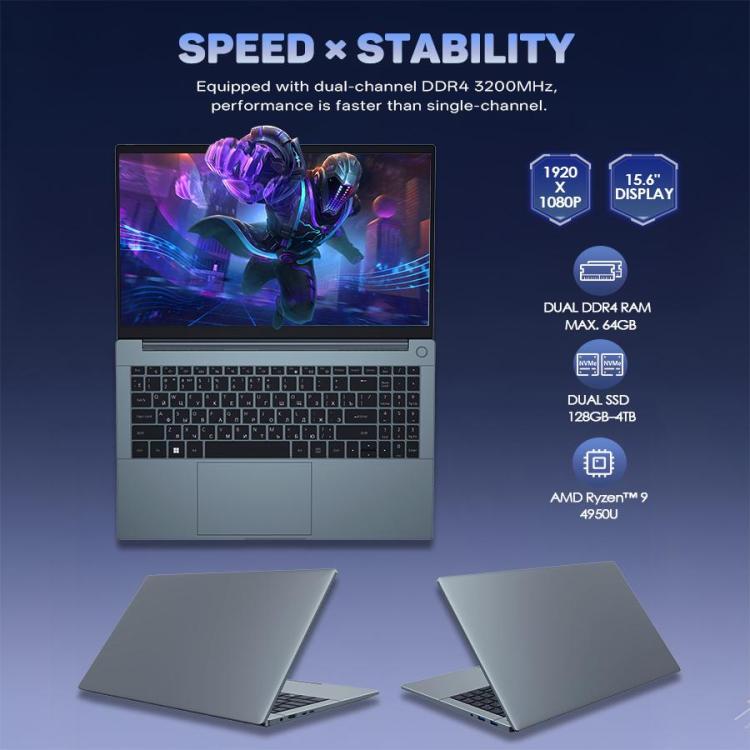 G16 Air 15.6 inch Gaming Laptop, Windows 11 Pro AMD Ryzen 9 4950U Octa Core, EU Plug, 32GB+1TB