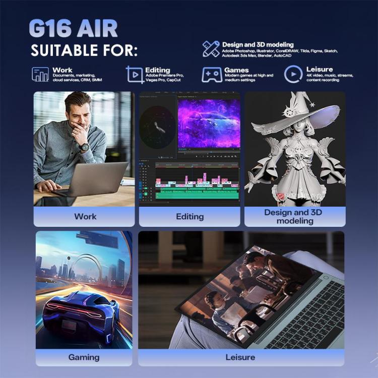 G16 Air 15.6 inch Gaming Laptop, Windows 11 Pro AMD Ryzen 9 4950U Octa Core, EU Plug, 32GB+1TB