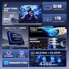 G16 Air 15.6 inch Gaming Laptop, Windows 11 Pro AMD Ryzen 9 4950U Octa Core, EU Plug, 32GB+1TB